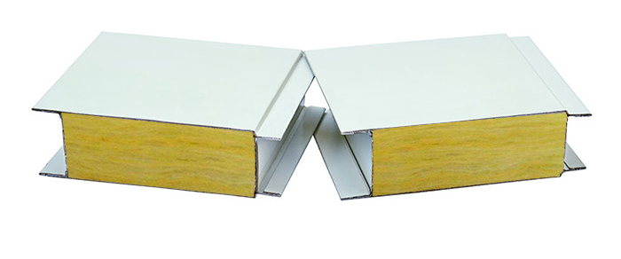 企口型玻璃丝棉机制彩钢夹芯板安装结构图